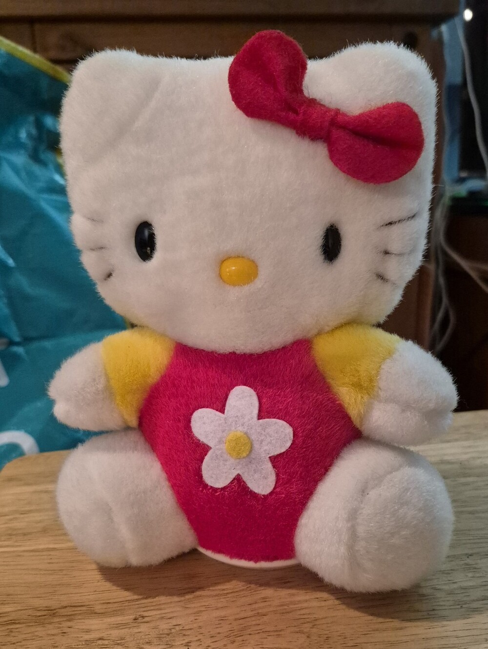 Vintage 1999 Hello Kitty Flower Romper Plush Coin Bank Extremely Rare